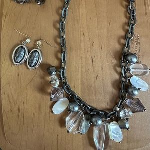 lia sophia necklace and earring set